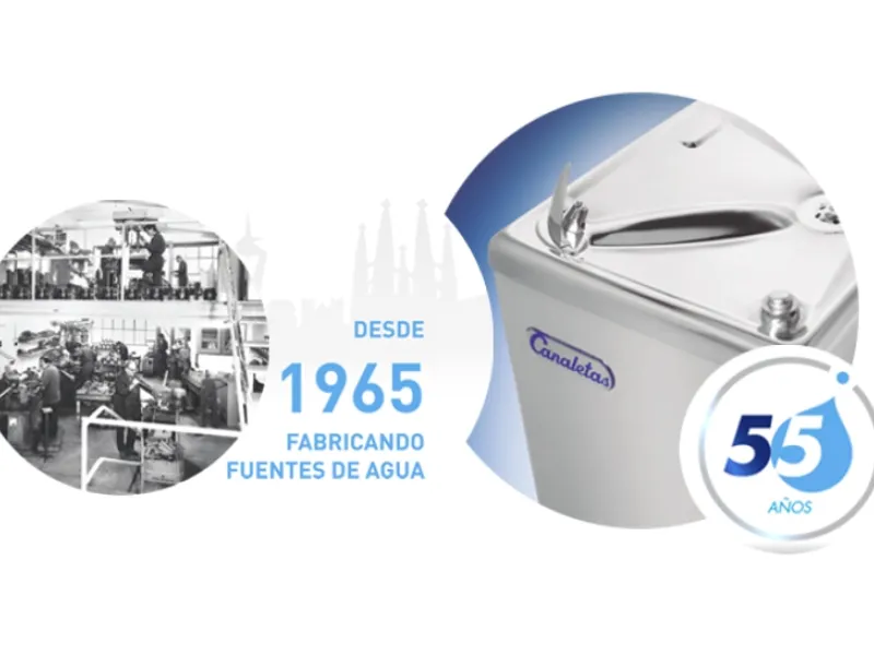 Canaletas, primer fabricante español de fuentes de agua, cumple 55 años 